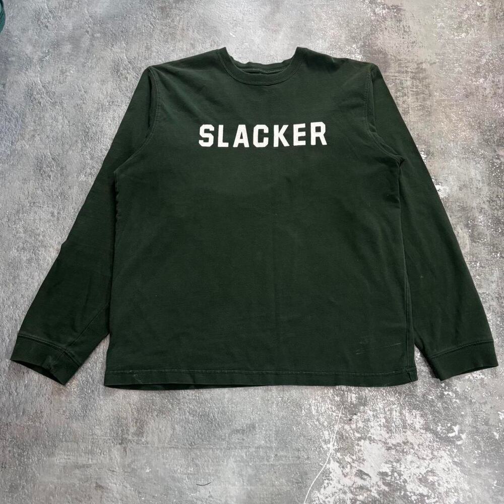 Vintage Y2K Abercrombie Slacker T Shirt. Green Text Size Large